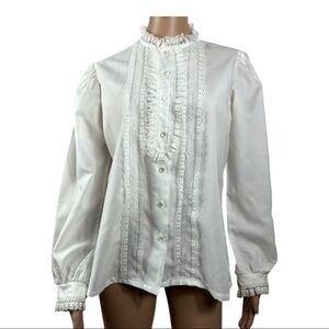 Lady Holiday Women top Blouse White Sz M